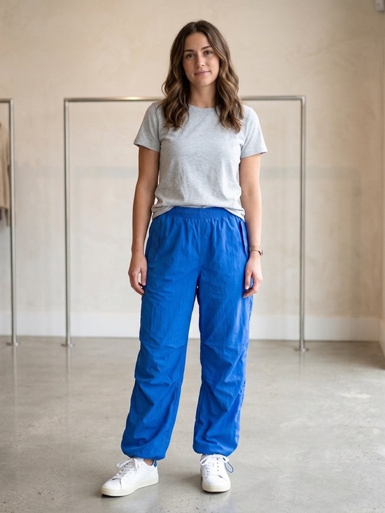 Love Tree Pants - NWT Love Tree Royal Blue Elastic-Waist Parachute Pants  size L